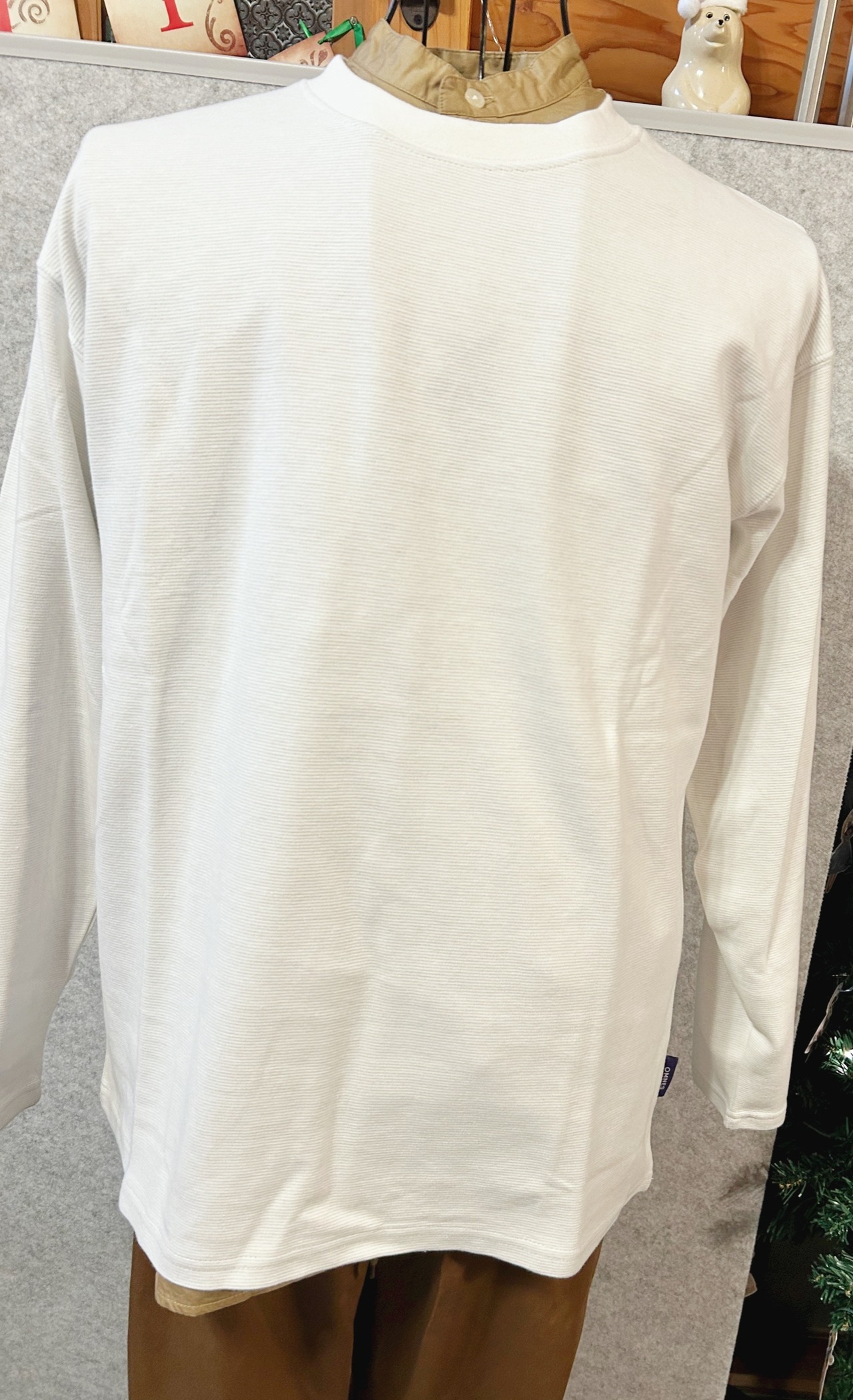 メンズ リップルダブルフェイス  長袖Tシャツ