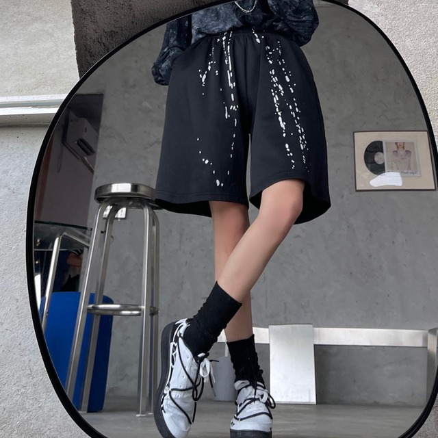 ゴスロリ ハーフパンツ カジュアル ストリート系 ドットプリント 病み可愛い 韓国ファッション オルチャン 原宿系 10代 代 モード系 ファッション専門店 With U
