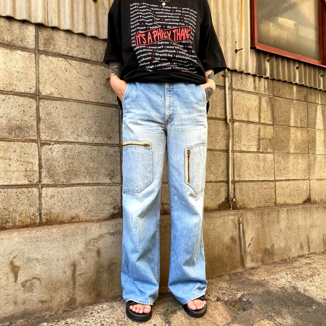 70年代 ビンテージ オレンジタブ スモールe Levi's リーバイス フレア