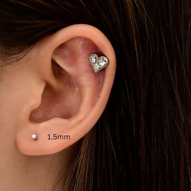 1.5mm 立爪 ホワイトゴールド 18金 ピアス プッシュピアス 20g 18g 16g