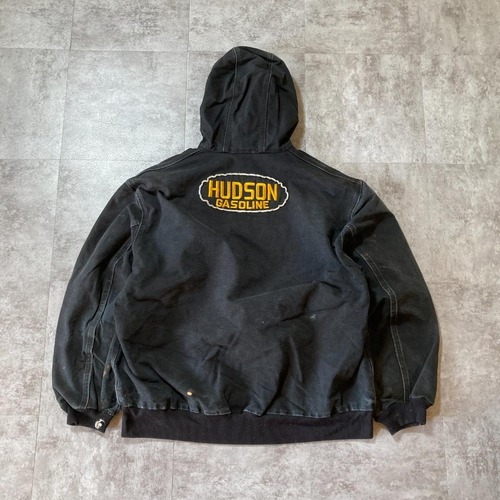 90s Carhartt アクティブジャケット ブラック フェード 無地 USA製 jacket 詳細写真13