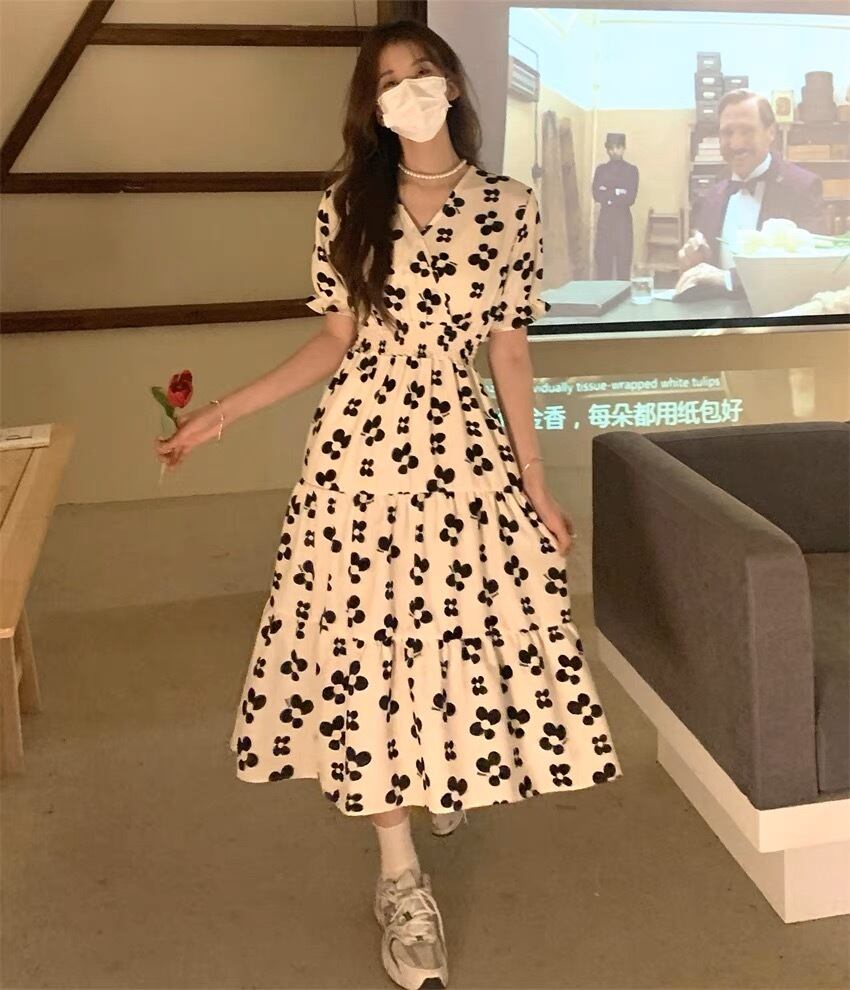 花柄 フレアワンピース G104CON0029