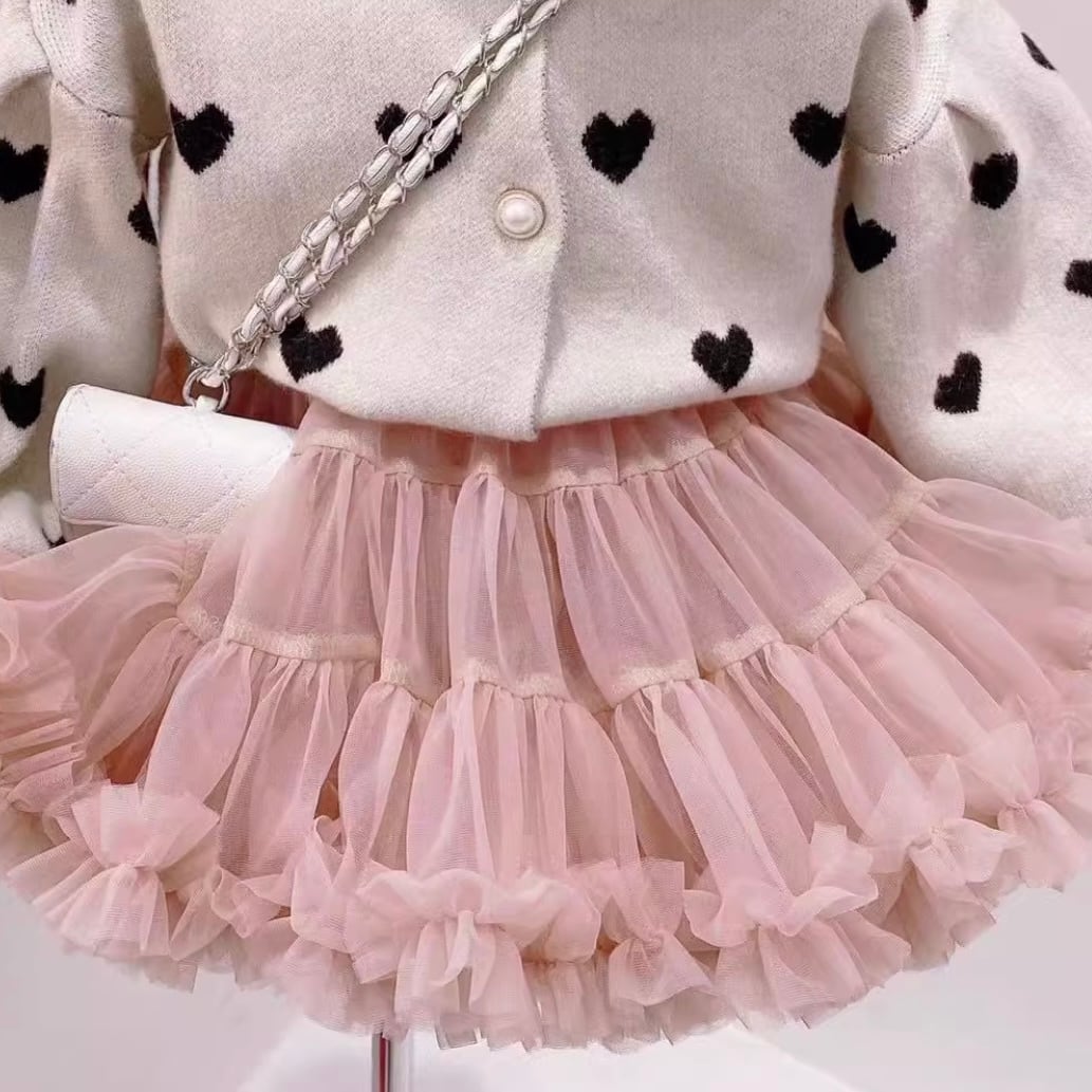 ピンクチュールフリルスカート【050902】 | ROSE AUAR KIDS and PET