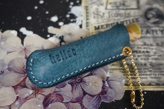 シュクル専用ペンシース（helicoロゴ入り）アラスカブルー