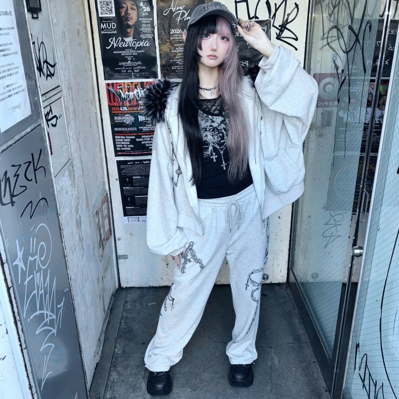 クロスチェーンプリント スウェットパンツ | VOLCAN&APHRODITE 公式通販