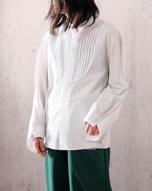 remake pin tuck shirt(all white)