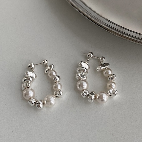 silver and pearl  pierce　10951
