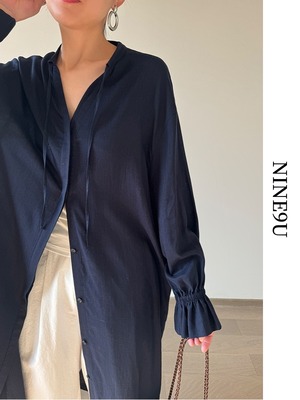 vu-cut candy-sleeve long-cardigan 2color【NINE9559】