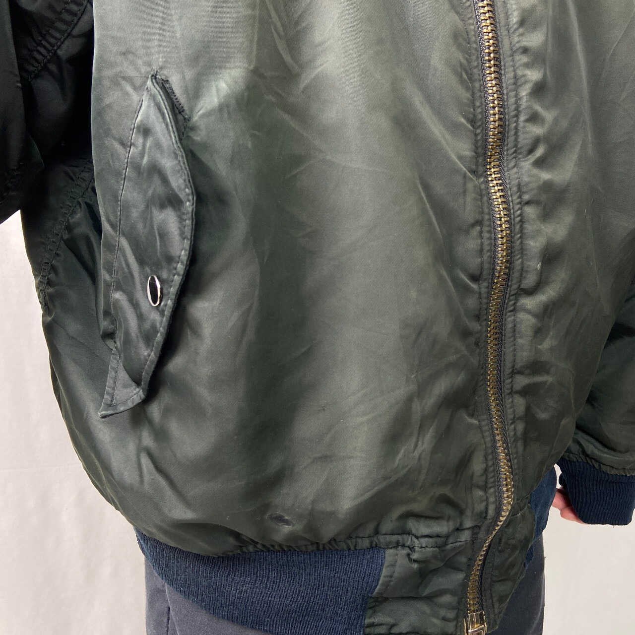 90年代 民間品 MA-1タイプ フライトジャケット 企業ロゴ メンズXL相当 