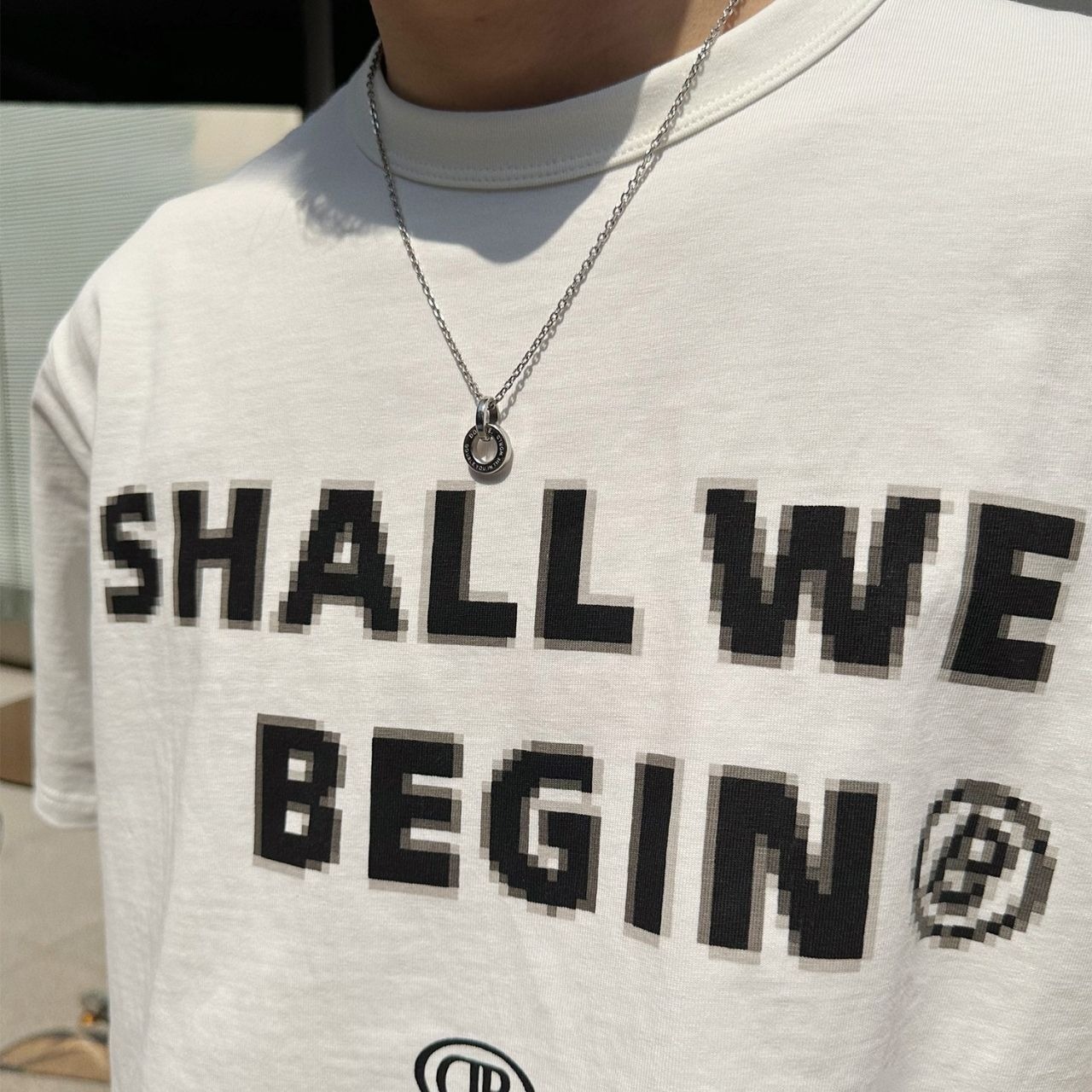 ダブルリングレターネックレス　1057