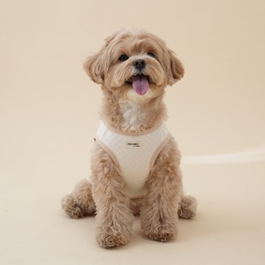 【予約】Organic Quilted Vest｜Back Button（お名前刺繍入り）