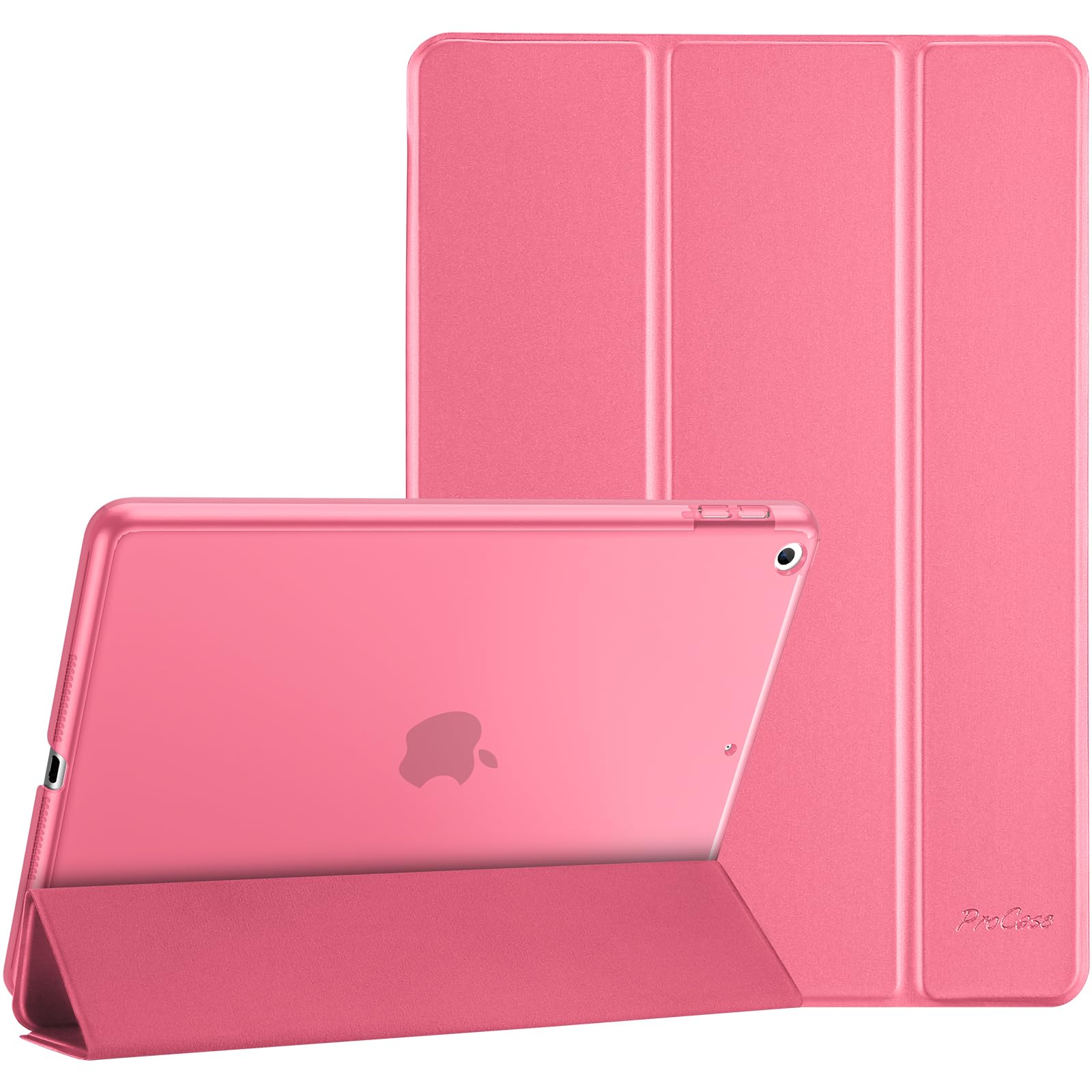ProCase iPad 9.7"(旧型)ケース スマート 超スリム スタンド フォリオ保護ケース 半透明フロスト バックカバー 対応機種:iPad 9.7" 第6世代 2018 / 第5世代 2017 - メロンピンク
