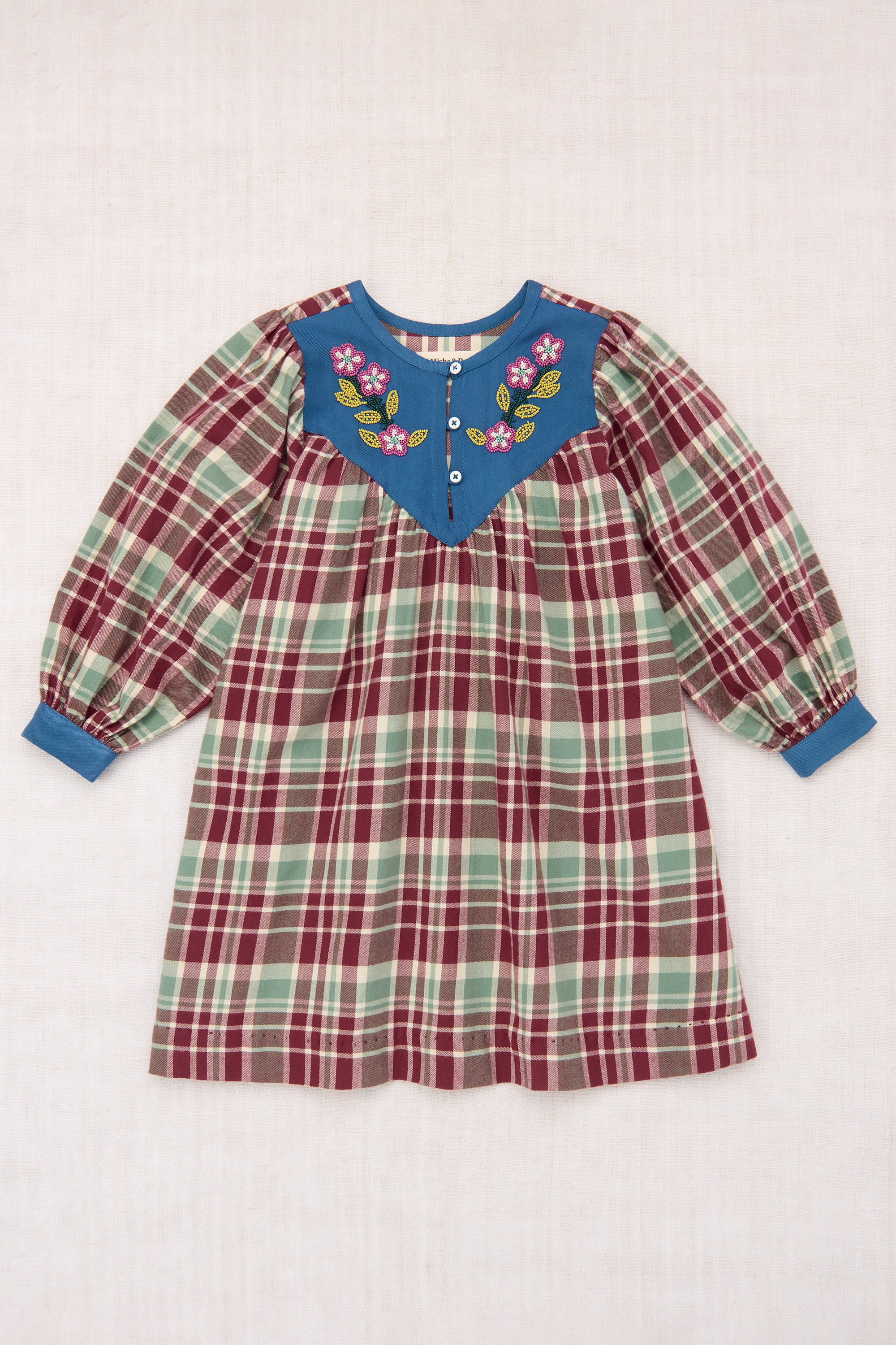 残り僅か KIDS【Misha & Puff】25 winter drop1 / Loretta Dress / Madder Root Plaid