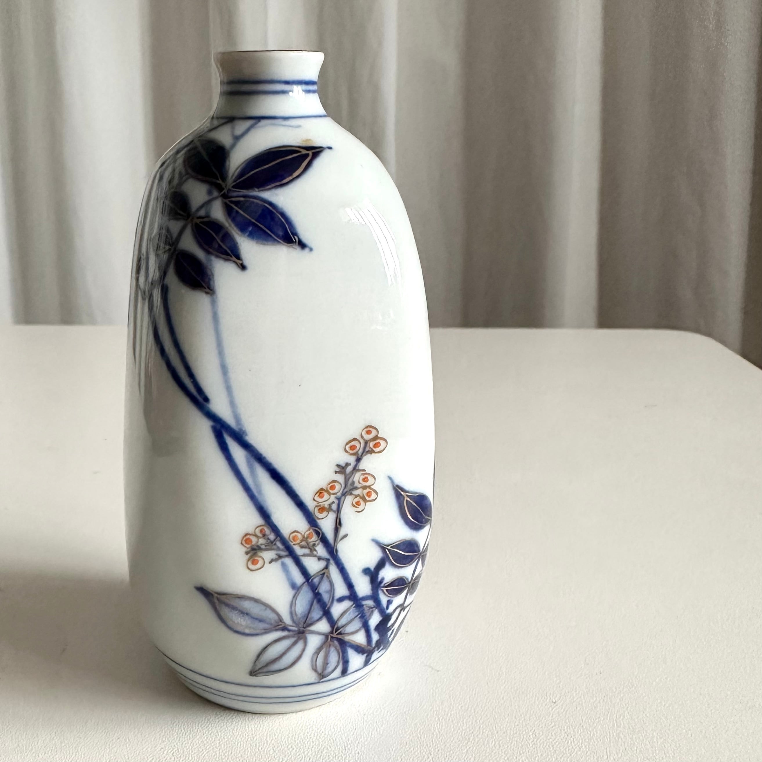 50398】 九谷焼 徳利 / Kutani Flower Sake Bottle/ | 古道具・器