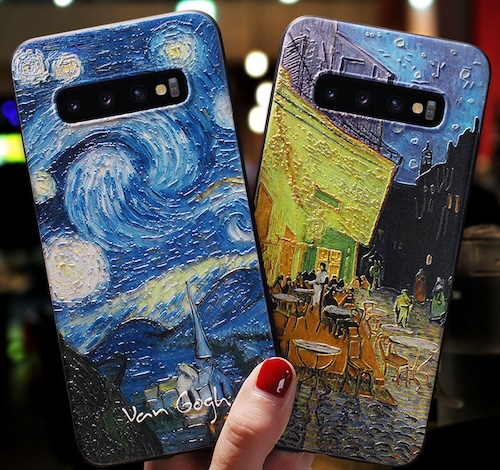 ファン ゴッホ 絵画 Galaxy S10+ S10ケース 星月夜 夜のカフェテラス iPhone11 Proケース 可愛い iPhoneXS XR 8 8Plus 保護カバー 大人 プレゼント おすすめ