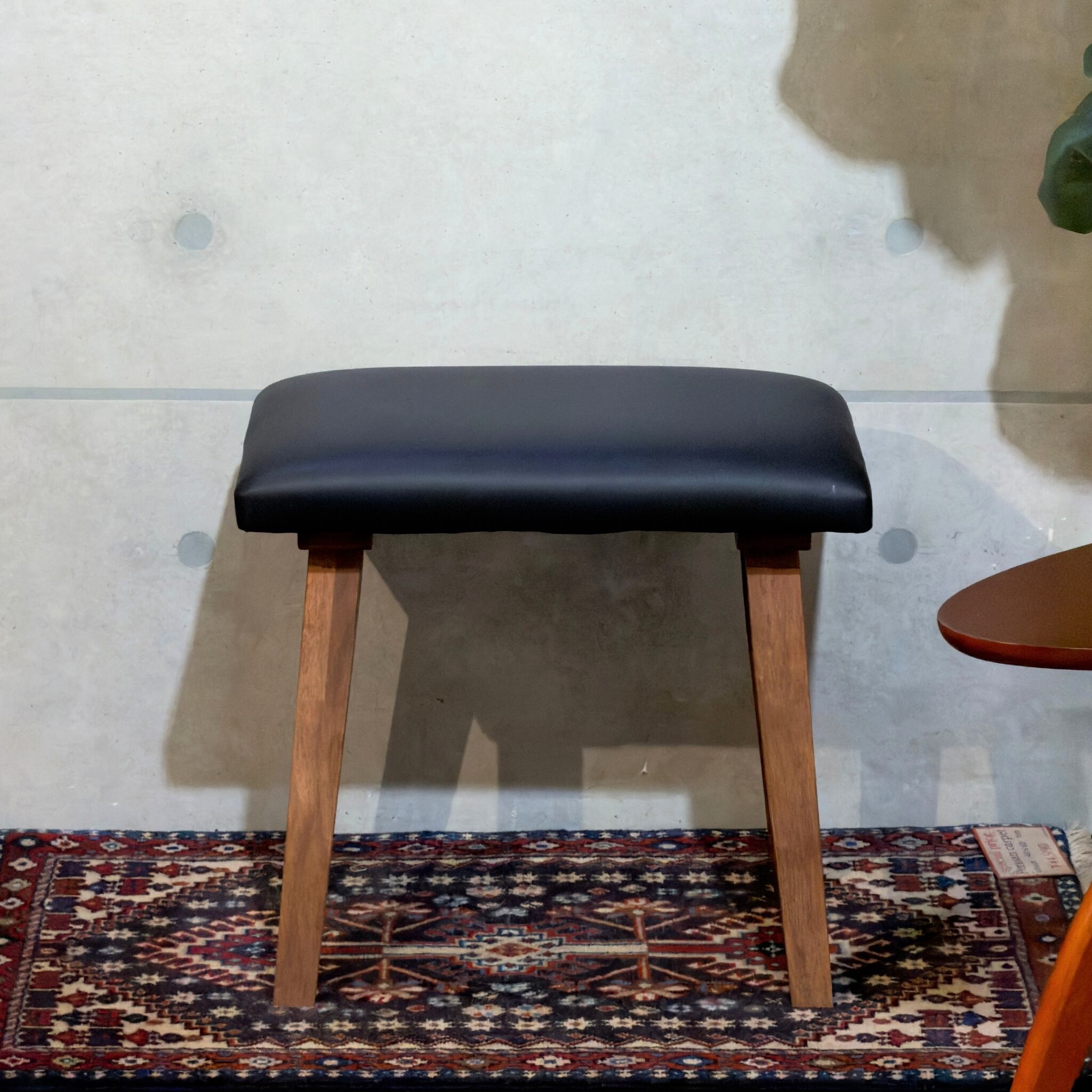 新品】Wood ＆ PVC Stool / スツール 合皮 ブラック | ARRIVO VINTAGE
