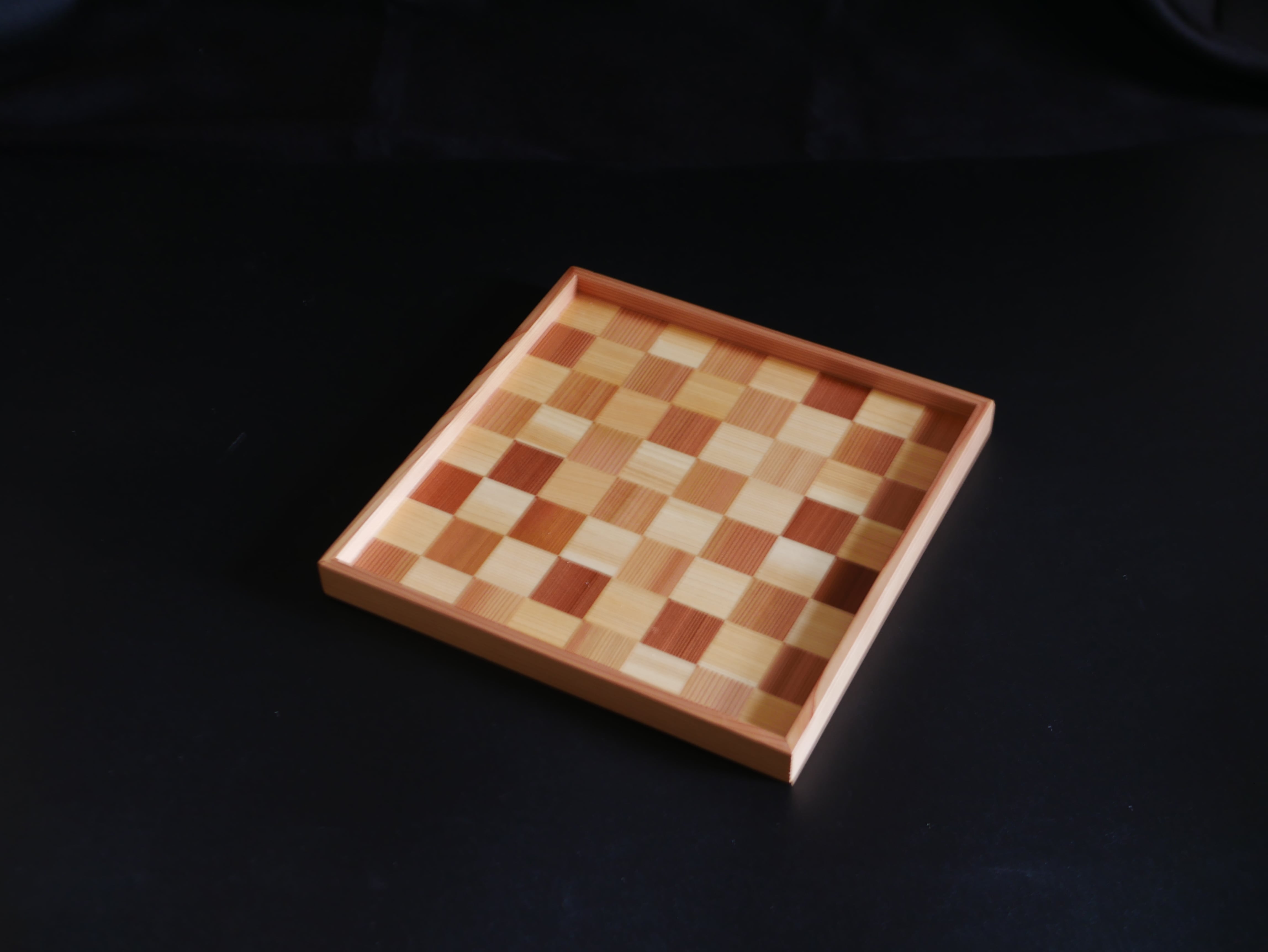 市松模様 寄木細工トレー(25×25×2.2cm)Ichimatsu-Pattern 市松模様 寄木細工トレー(25×25×2.2cm)Ichimatsu-Pattern