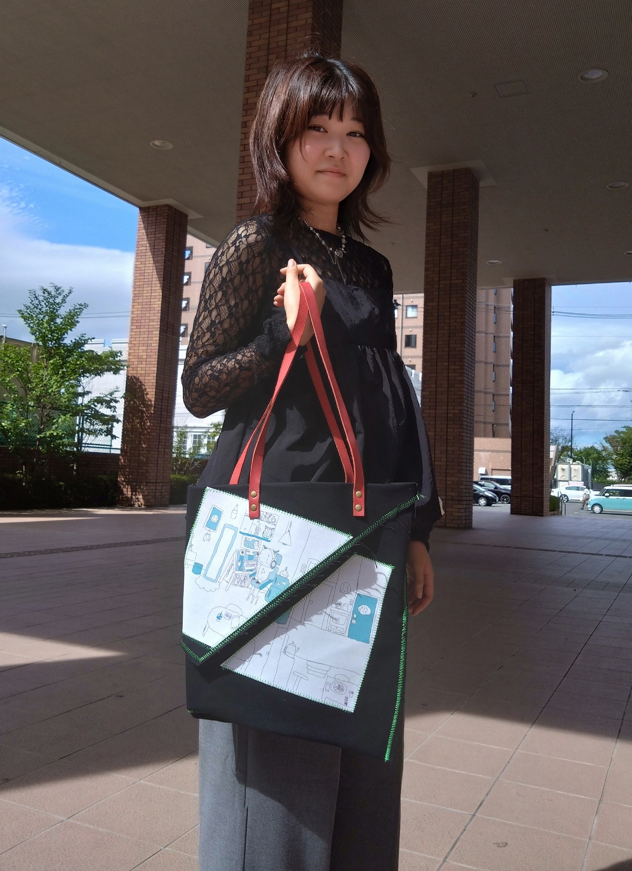 変型トート(赤)・Rio