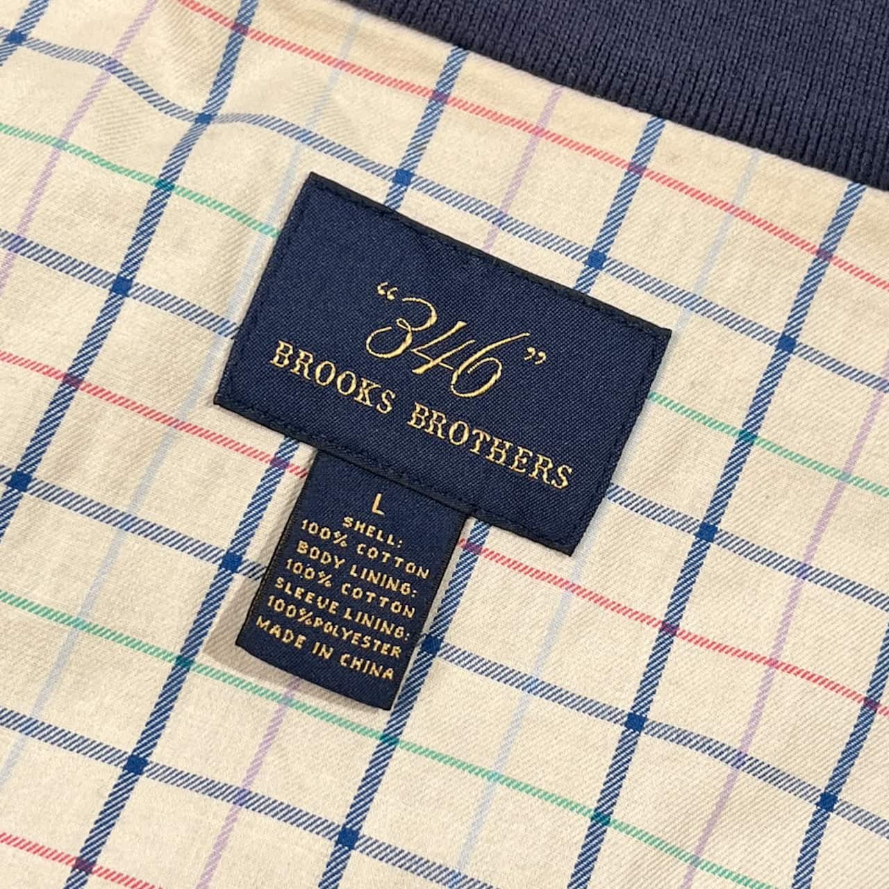 BROOKS BROTHERS 346 ブルックスブラザーズ 裏チェック スイングトップ L/ネイビー メンズ