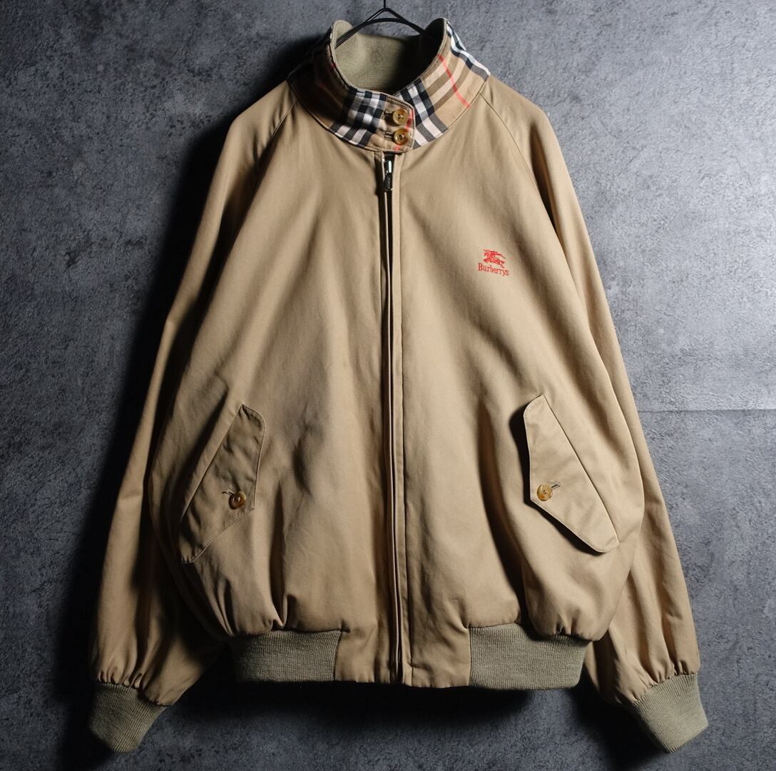 90s “Burberry” Beige Logo Embroidered Nova Check Design Swing Top Blouson