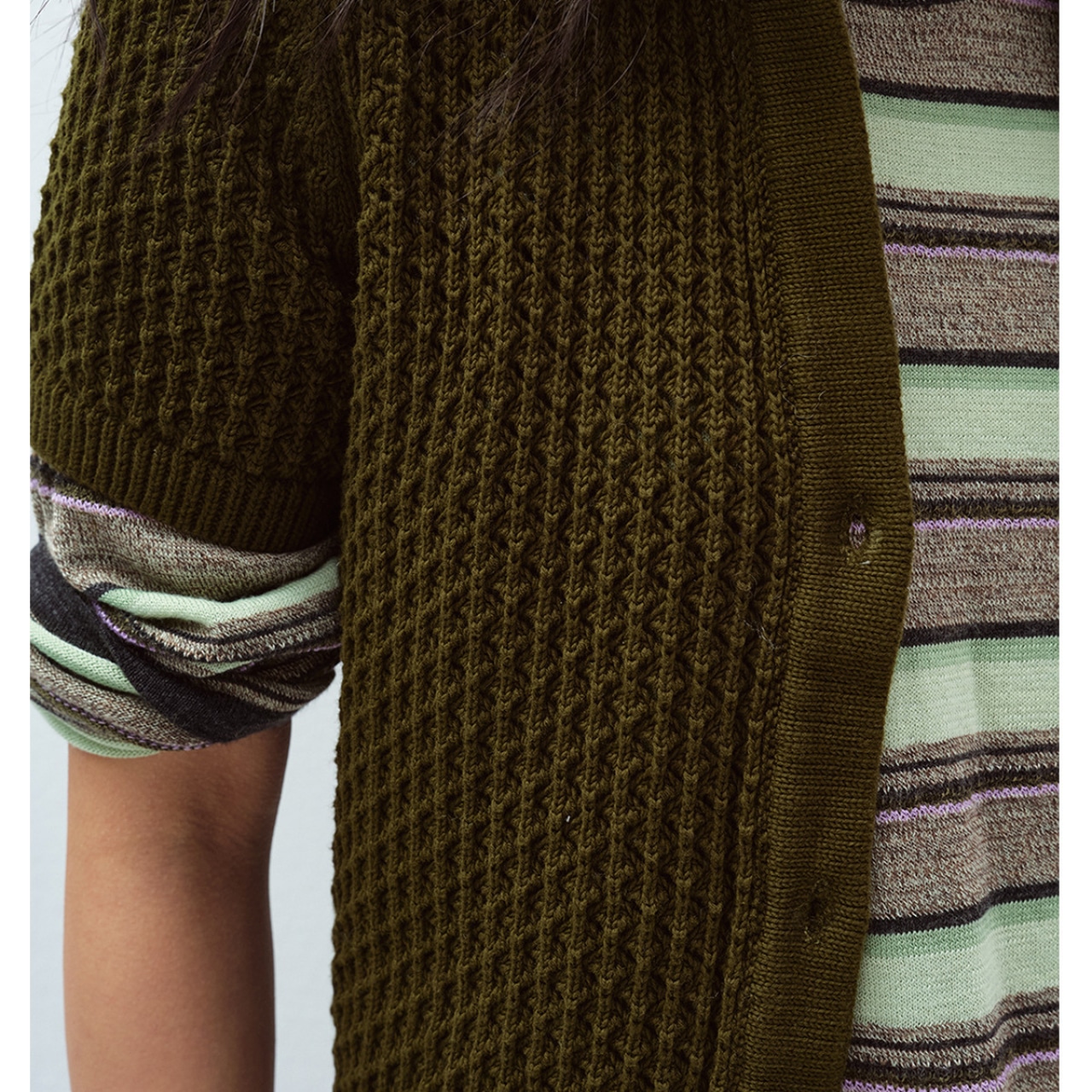 Open Collar Short Knit Cardigan 【3color】 T4351