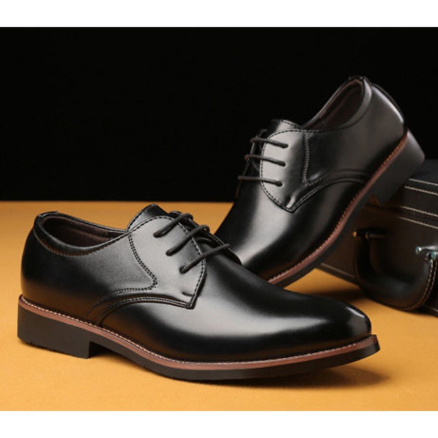 シンプル　レースアップ　レザーシューズ　A1435