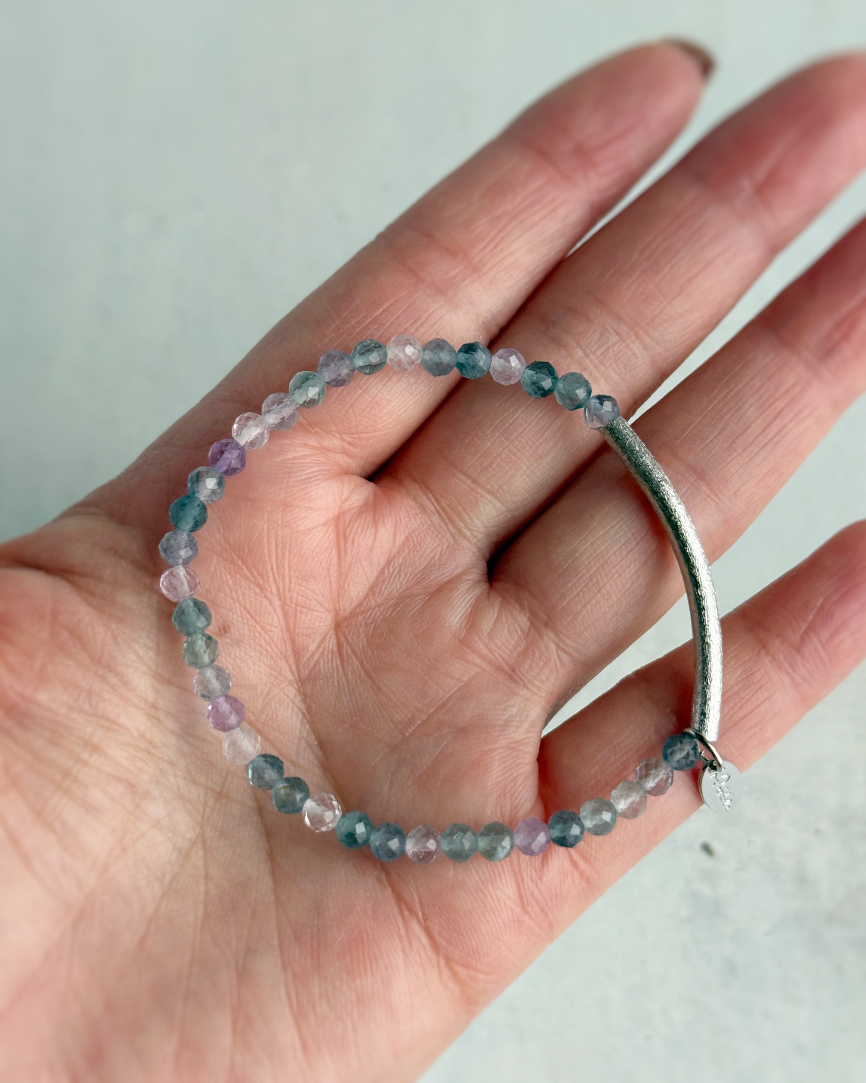 【再販】Tube & stone bracelet(フローライト)