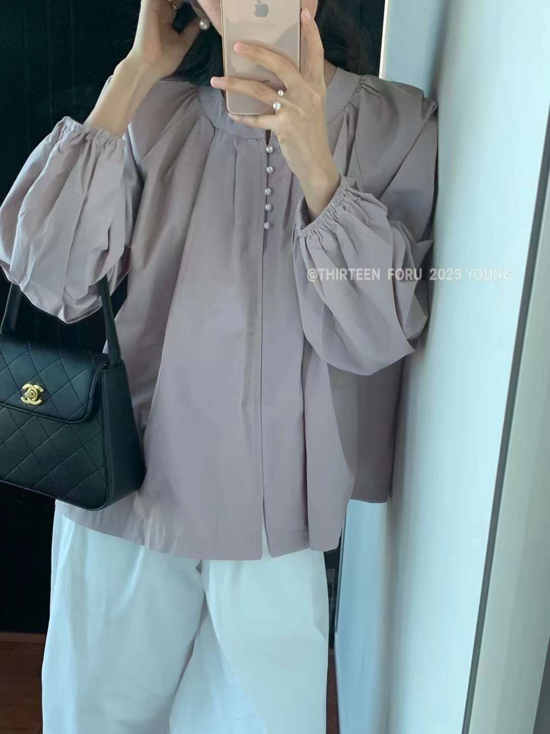 ループボタンブラウス　AJ22155-2331