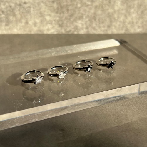 【再入荷】zirconia star hoop pierce