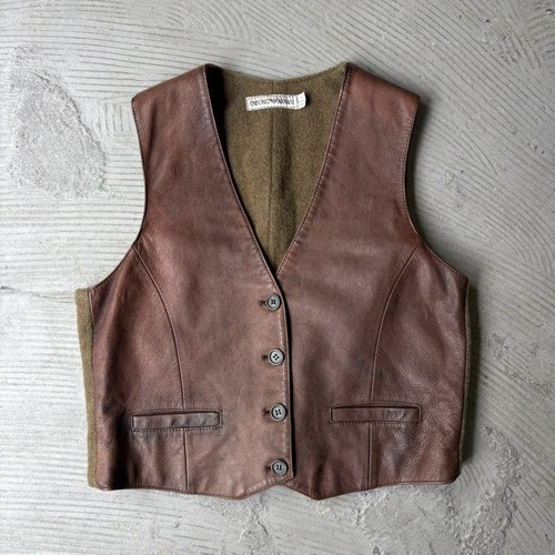 90’s EMPORIO ARMANI / Leather vest