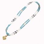 Guru-guru necklace グルグルネックレス　EMU-023-08  ブルー＆ホワイト