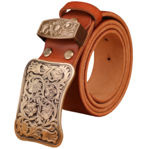 Floral brass leather belt  [2 colors available]