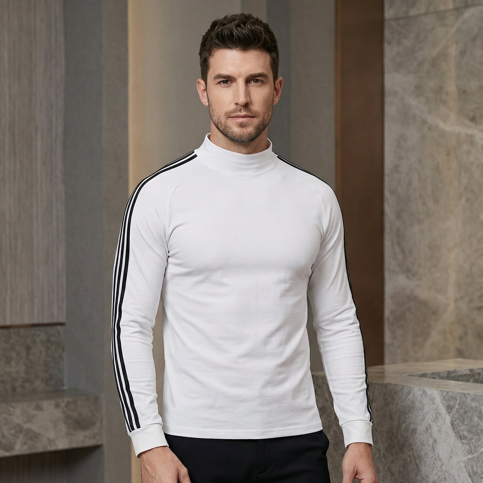 スタイリッシュラインストレッチトップス(4color) M0847