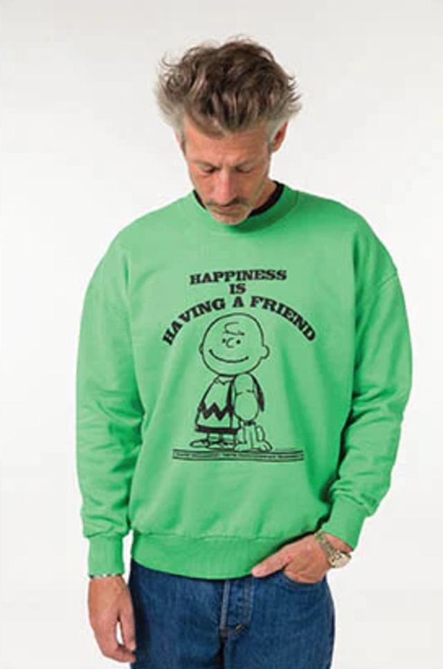 UK発　コレクターズ・アイテム　「TSPTR x PEANUTS 」 ' Happiness is an afternoon spent under a tree '  Sweatshirt　Purple GOTS認証100% オーガニック・コットン　