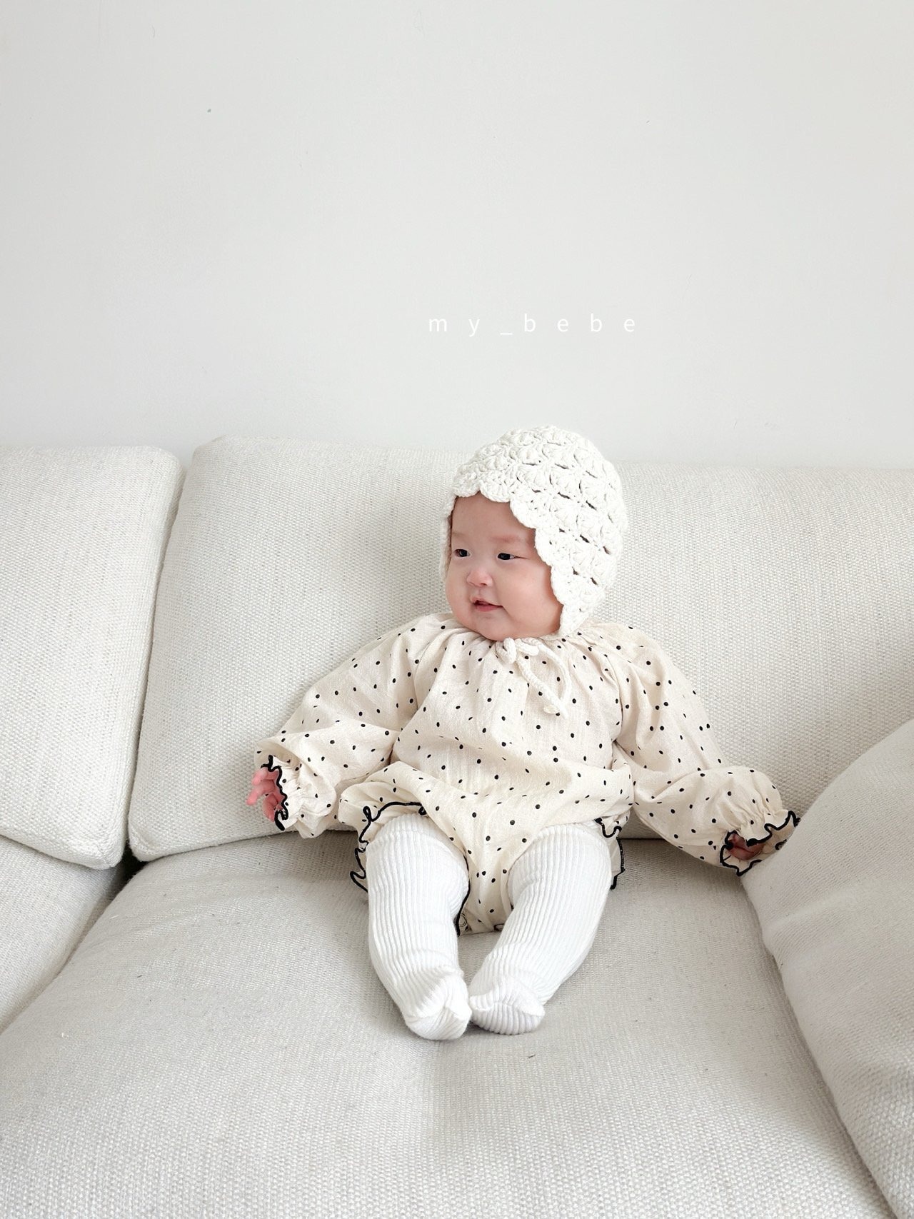 [my_bebe] Dot Body Bodysuit (Bib sold separately) / [마이베베] 도트바디슈트(턱받이별도)