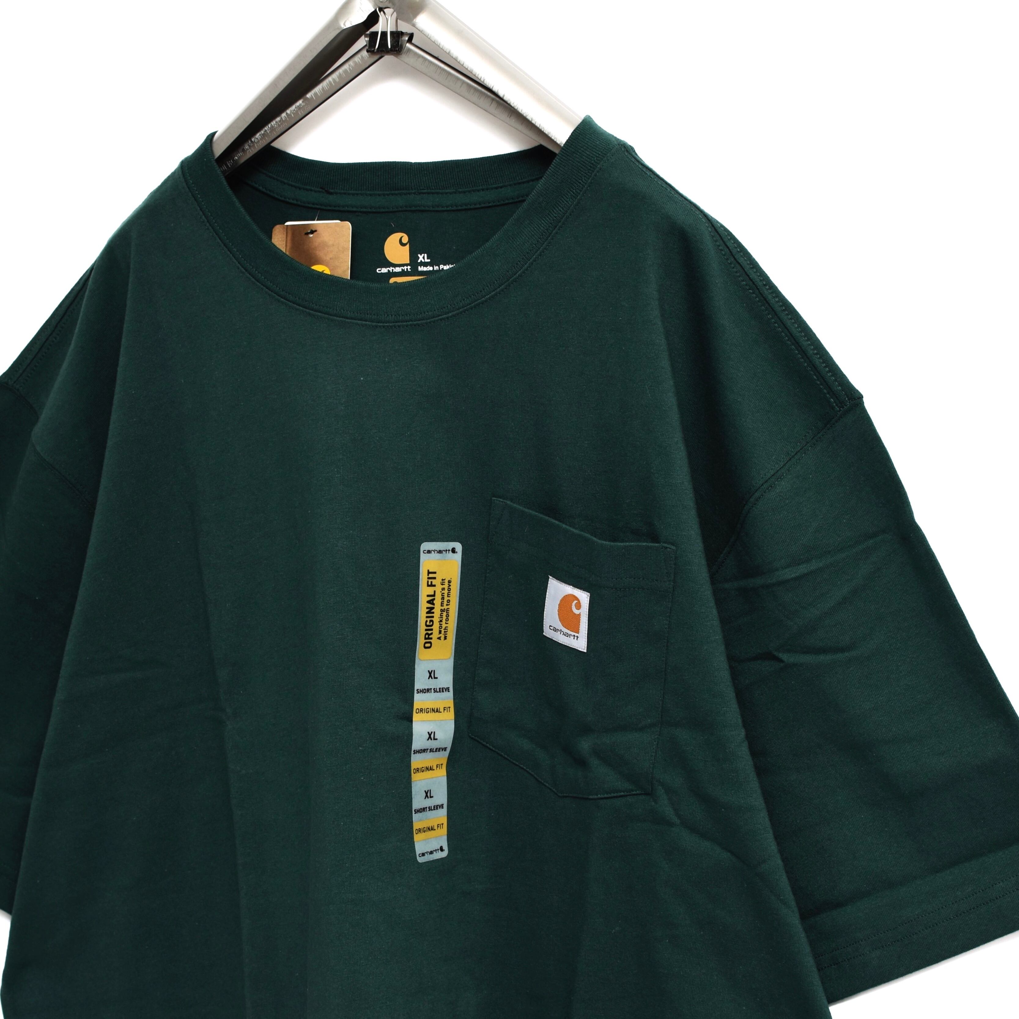 carhartt ロゴ刺繍ポケットTシャツ グリーン カーハート | 古着屋 grin 