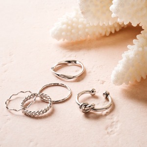 5 rings set / Tie ring