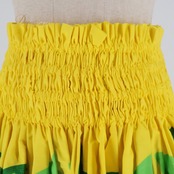 フラダンス 衣装 パウスカート エムエムジェイ イエロー系 MMJ 日本製 シングル シンプル ティアレ柄 かわいい 鮮やか 華やか カラフル 黄 緑 白 ハワイアン アロハ ハワイアンプリント フラ ダンス レッスン 練習 ビビッド イベント レディース