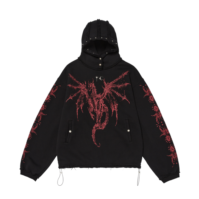 [THUG CLUB] Dragon Stud hoodie BLACK 正規品 韓国ブランド 韓国通販 韓国代行 韓国ファッション 日本 店舗