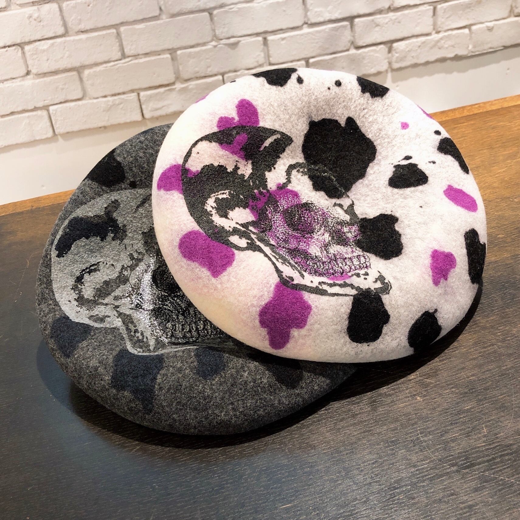 CA4LA CF SKULL PAINTING BERET