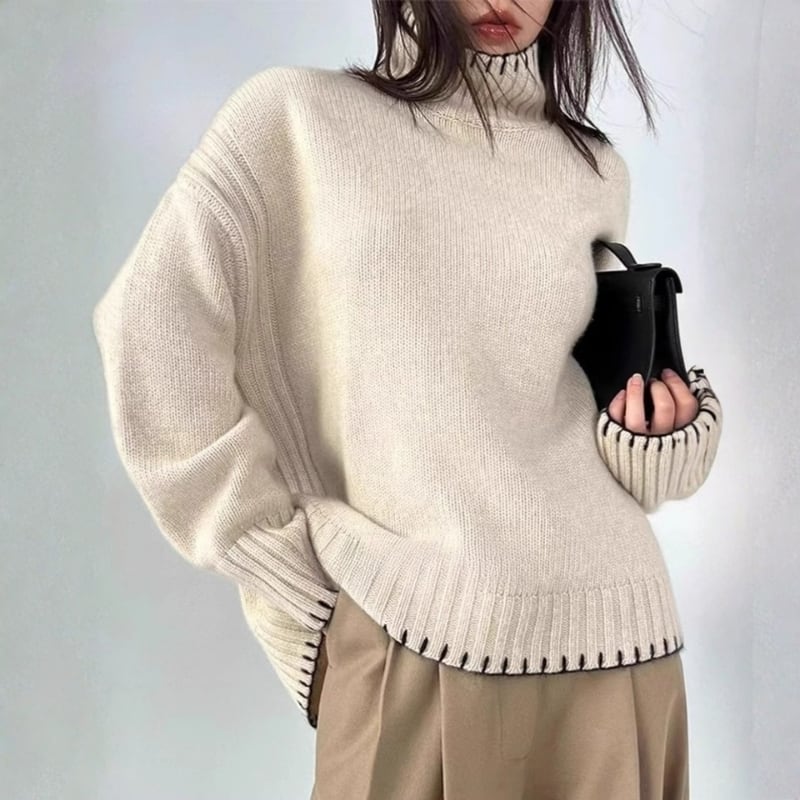 タートルネック オーバーサイズ ニットプルオーバー 204537