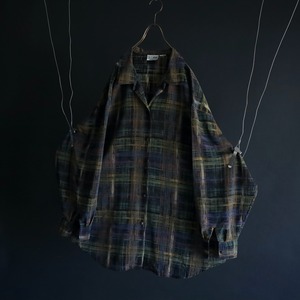 over silhouette multicolored art design open-collar shirt