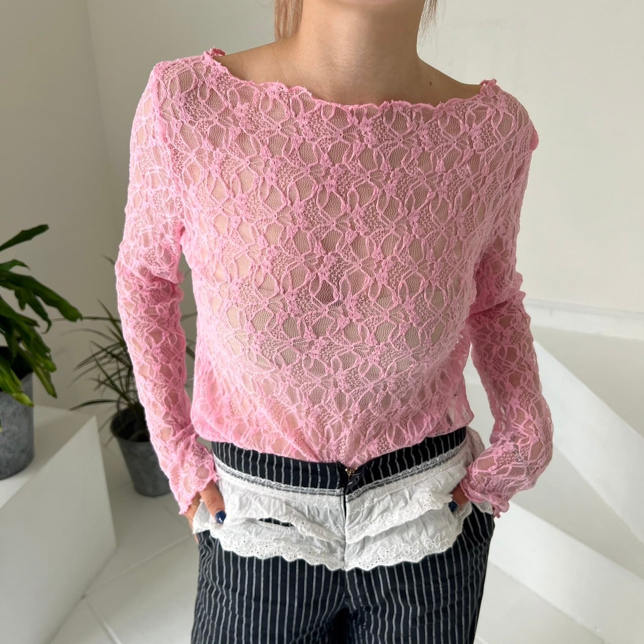 フラワーレースシアートップス_LN02931 | lanan(ラナン)