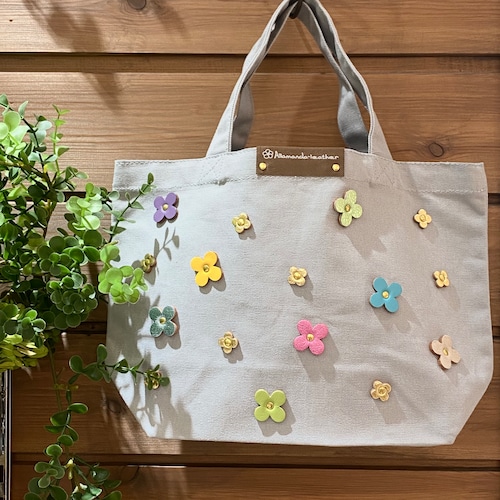 【オンライン特別価格¥3,520→¥2310】お花のお出掛けランチトートバッグS(花色パステルカラー)