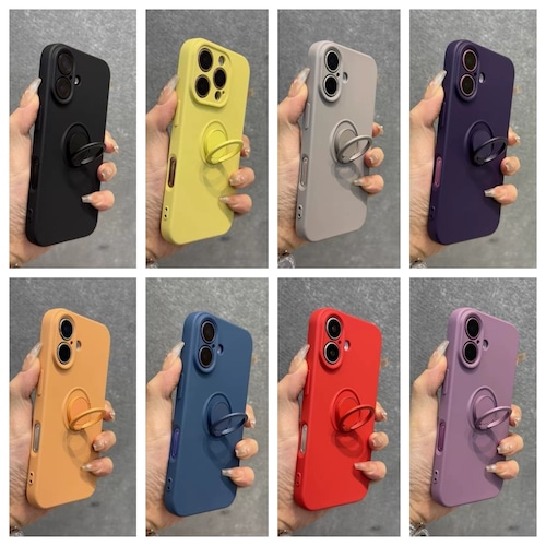 【リング付き】iPhone17 Pro Maxケース スタンド機能 縦置き 横置き iPhone17 Proケース 単色 くすみカラー iPhone16 15Pro保護ケース マット シリコン iPhone14 13Pro Maxケース 衝撃吸収 指紋防止 大人可愛い シンプル おしゃれ 韓国 人気 トレンド インスタ映え