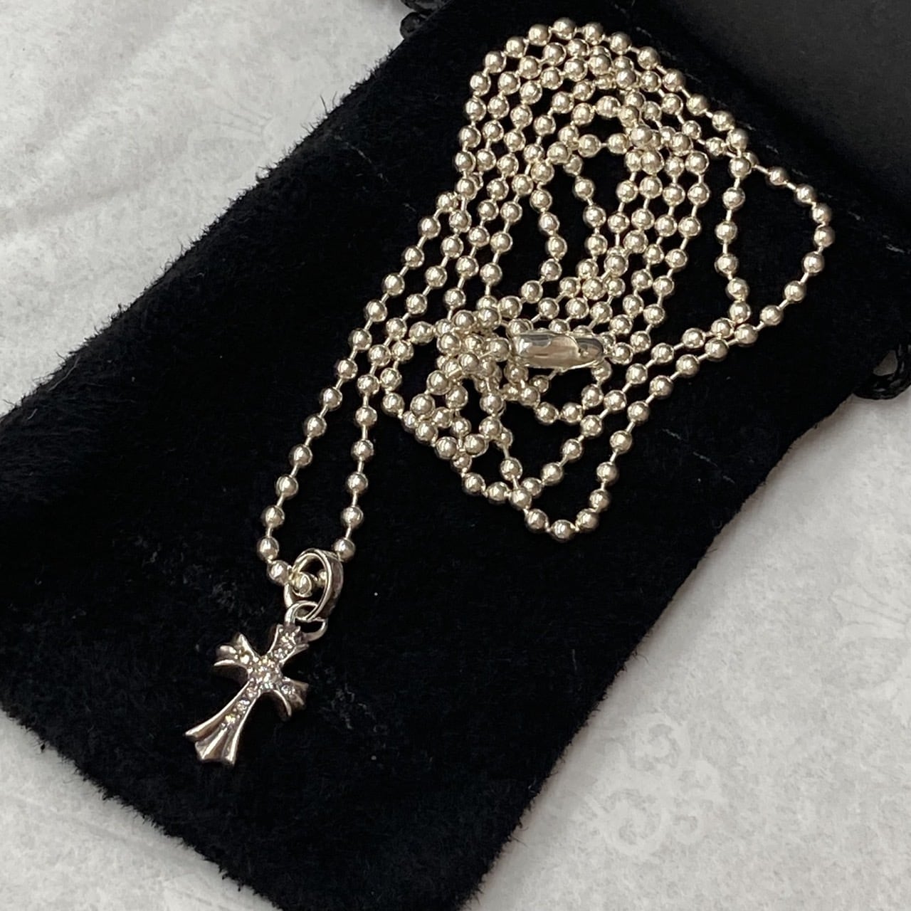 CHROME HEARTS ボールチェーン BABYFAT SET シルバー パヴェダイヤ