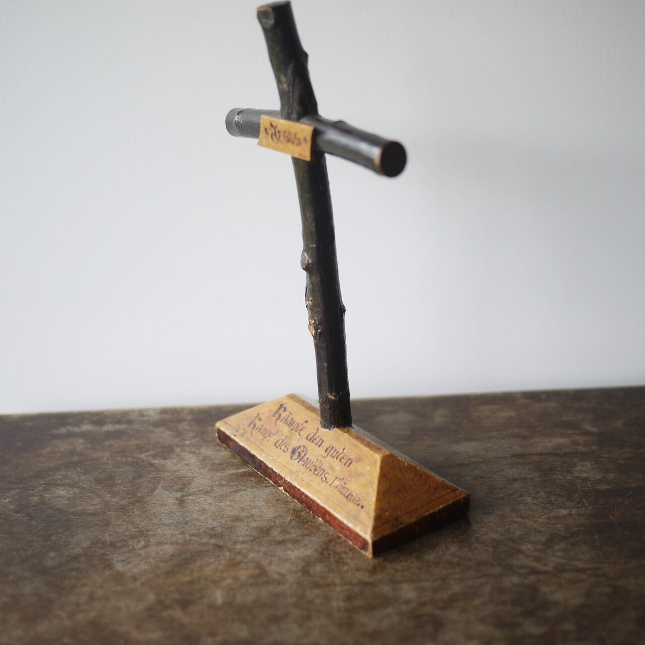 木製十字架 聖句 ヴィンテージドイツ | こりすのパン屋Base店 （世界の