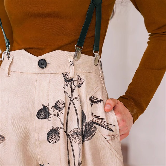 レトロプリントハイウエストパンツ　10926