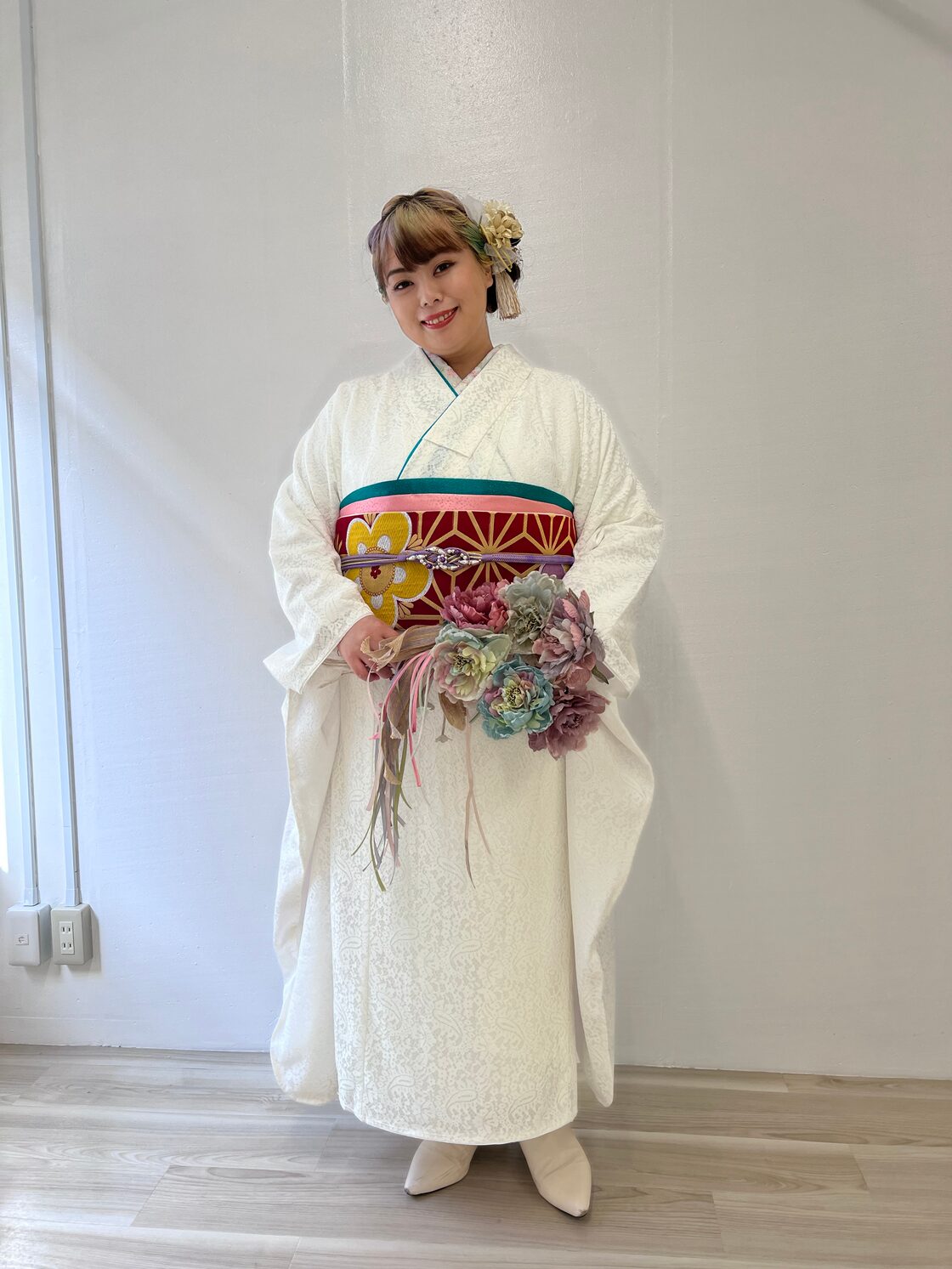 ≪3L-8Lサイズ対応≫ヒップ130センチ迄！振袖＆襦袢セット（色 