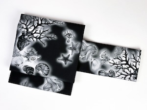 ポリエステル名古屋帯「「Under the net」」ブラック
